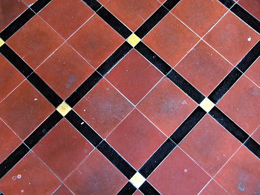 Floor tiles near altar
