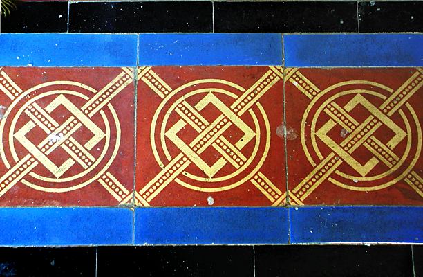 tiles in front of the altar