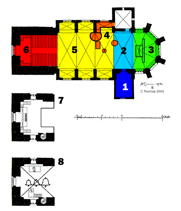 Plan der Hohenkirchener Kirche mit Links