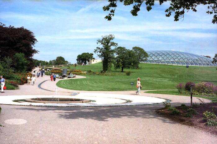 View from entrance to Botanic Garden Wales